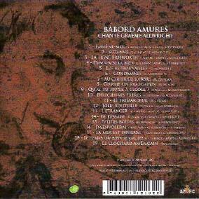 Verso de la jacquette du CD "Babord Amures chaznte Graeme Allwright"